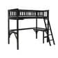Linden Boulevard Riley Twin Loft Bed with Desk in Black, , large