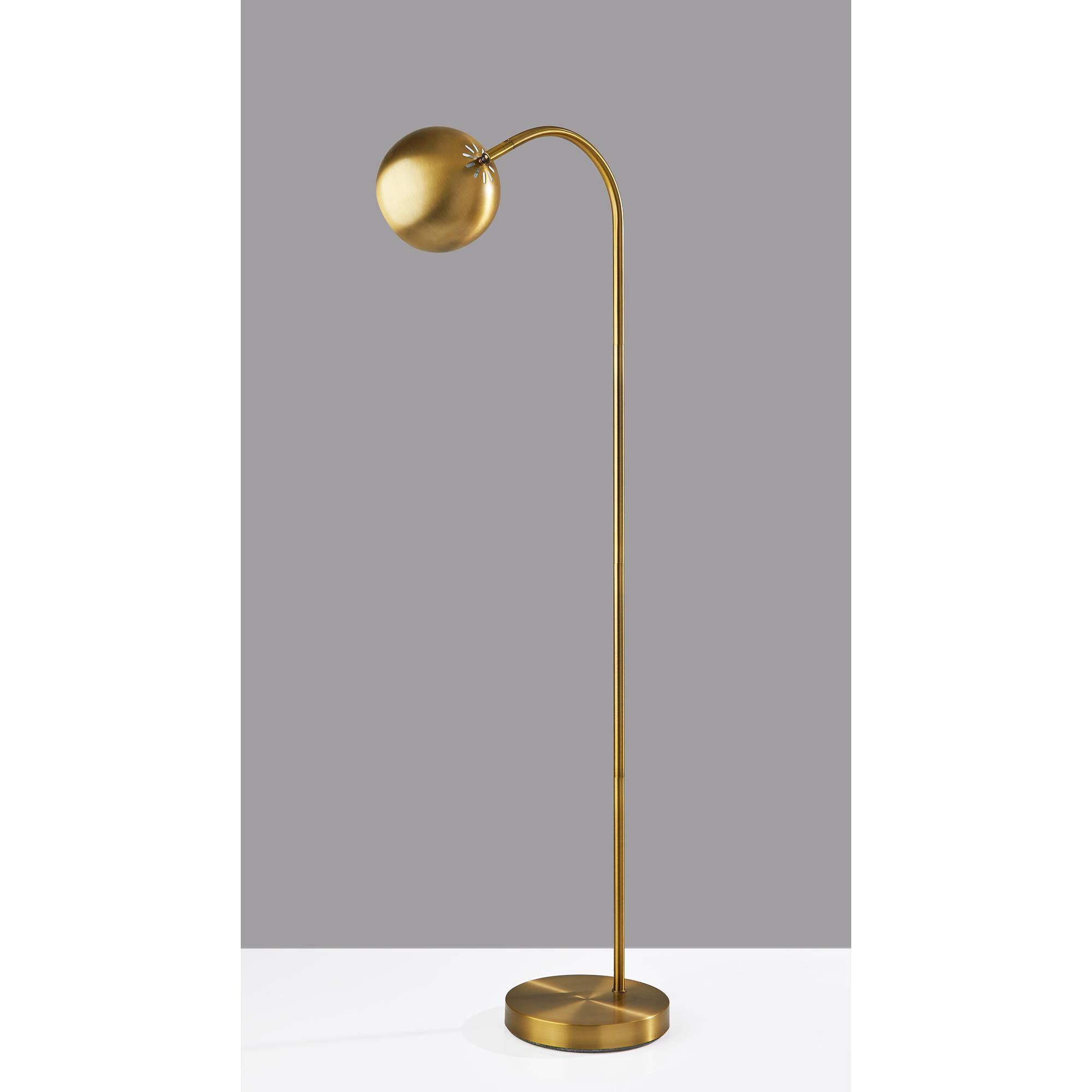 Adesso Emerson Floor Lamp in Antique Brass NFM