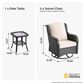 HOMLUX 3-Piece Patio Conversation Set with Curved-Arm Swivel Rocking Chairs and Brown Wicker in Beige, , large