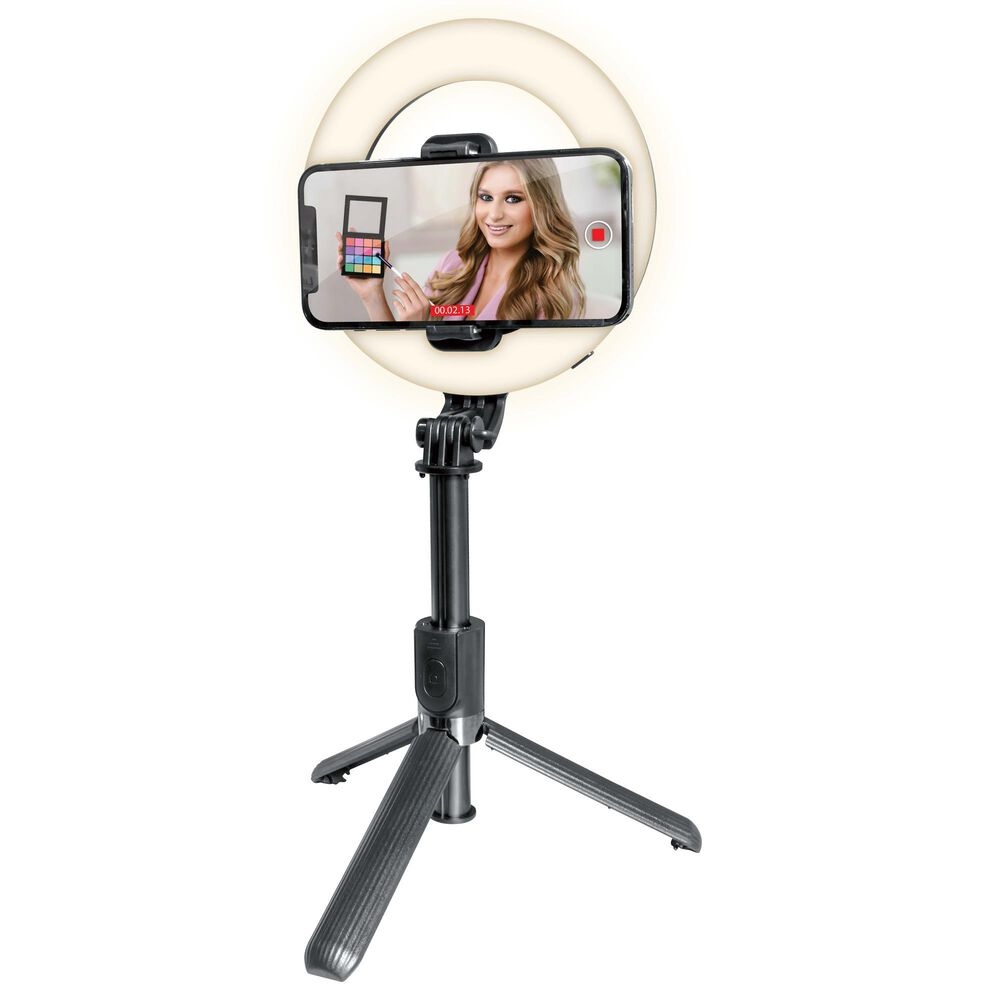 Camera Accessories 6" Ring Light with 32" Extendable Tripod in Black, , large