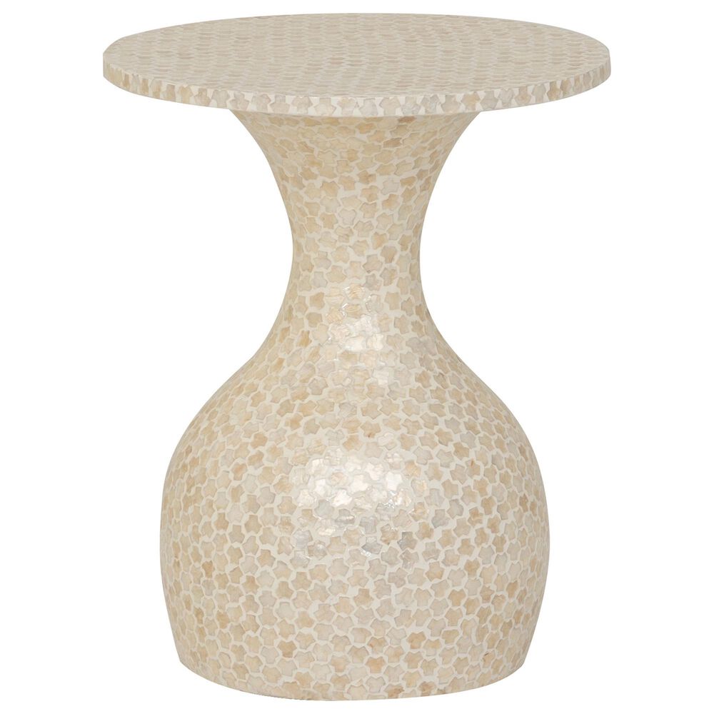 Linon Home Decor Peary Hourglass Side Table in Cream, , large