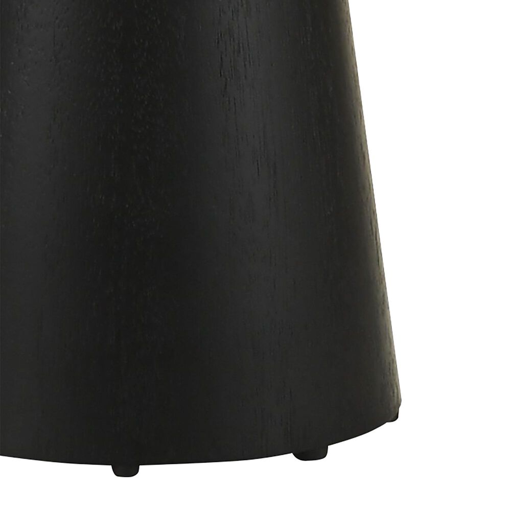 HOMLUX 20"W Round Wood Console Table Contemporary Pedestal Design in Ebony Black, , large