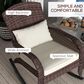Hearth and Haven Outdoor Adirondack Rocking Chair with Dark Brown Frame in Cream White, , large