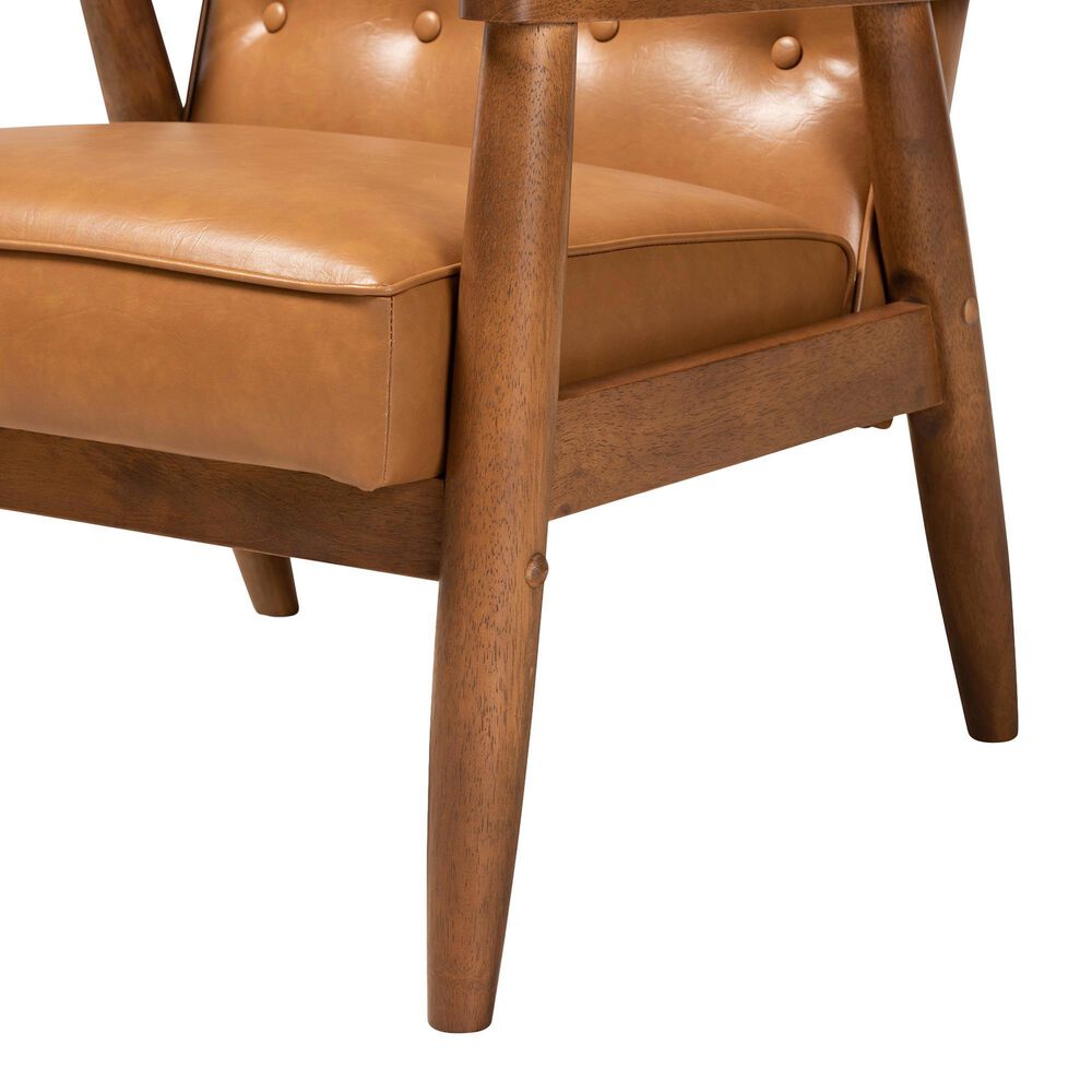 Baxton Studio Sorrento Lounge Chair in Tan, , large