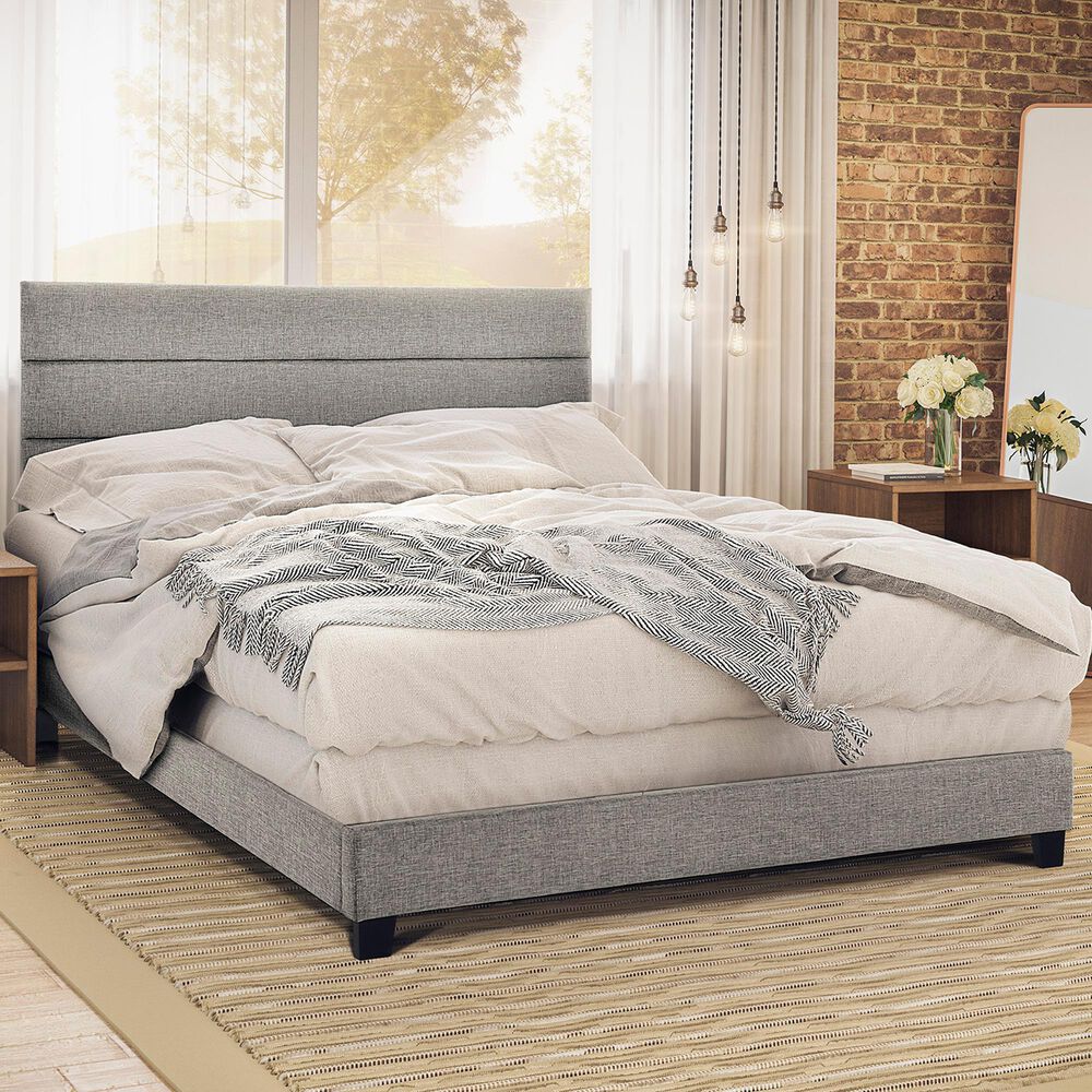 Accentric Approach King Panel Bed in Gray, , large