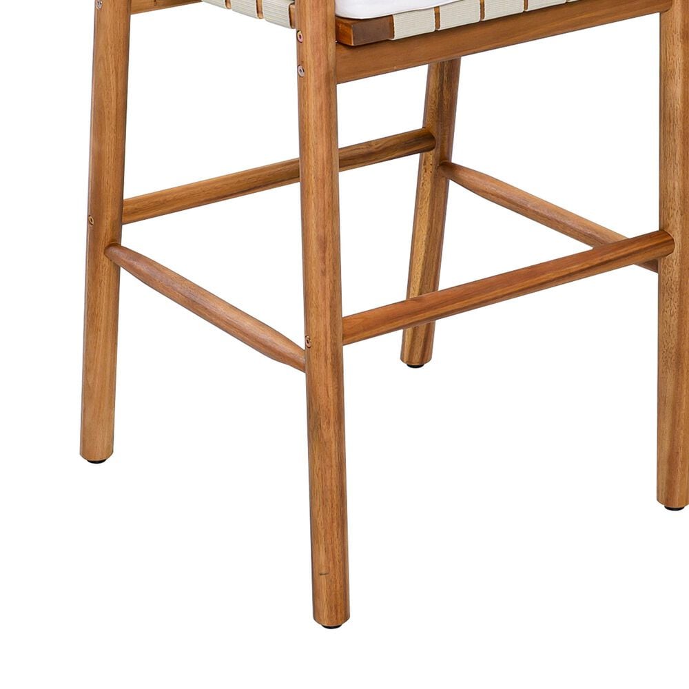 Hearth and Haven Outdoor Barstool with Webbing Design in Beige (Set of 2), , large