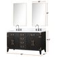Lexora Home Laurel 60" Double Bathroom Vanity in Brown Oak with White Quartz Top and Rectangular Sinks, , large