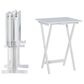 Linon Home Decor Lisbon Folding TV Tray Table Set with Stand in White (Set of 4), , large