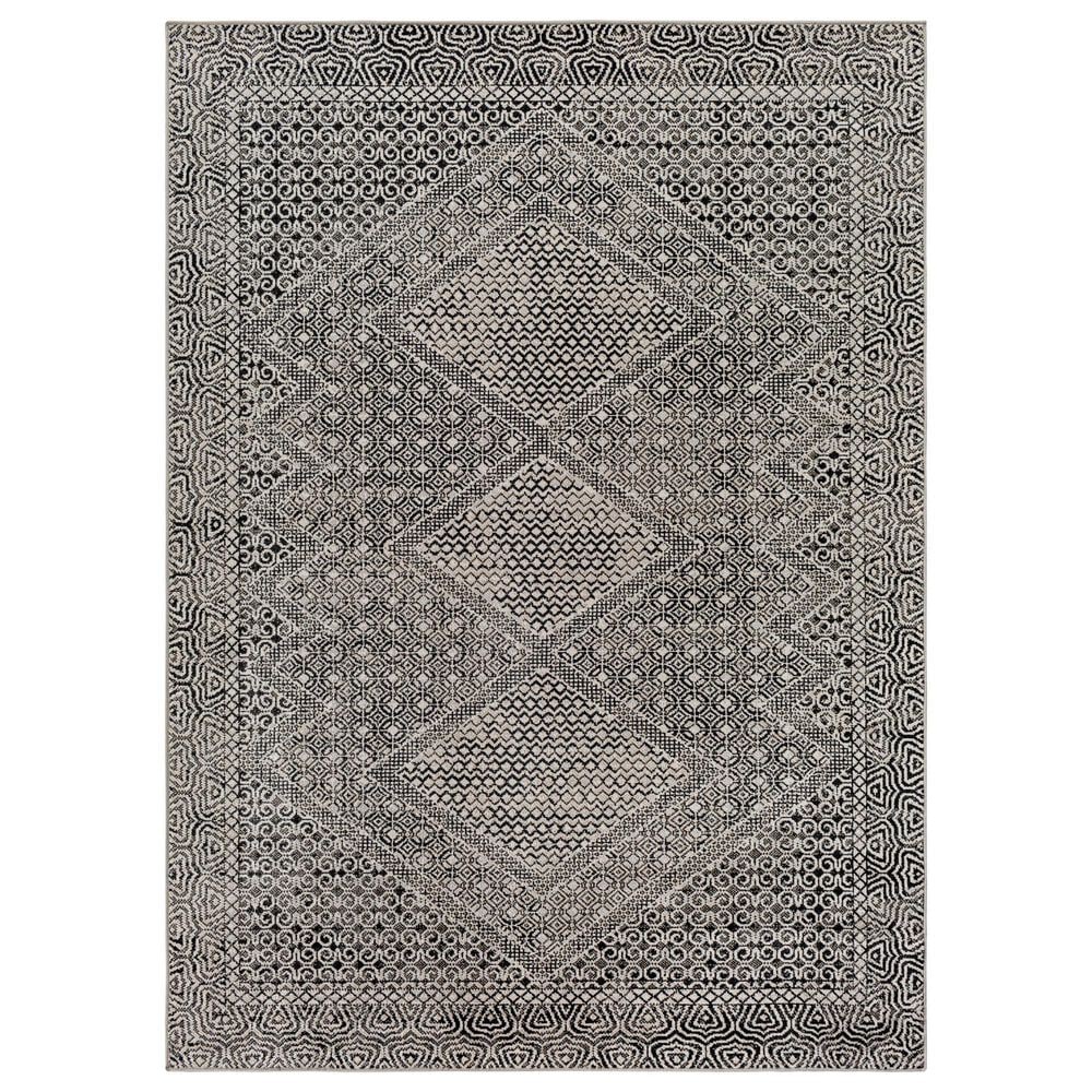 Surya Lavadora LVR2341 9"3" x 12" Black, Gray and Light Gray Area Rug, , large