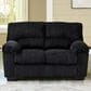 Ashley SimpleJoy Stationary Loveseat in Onyx, , large