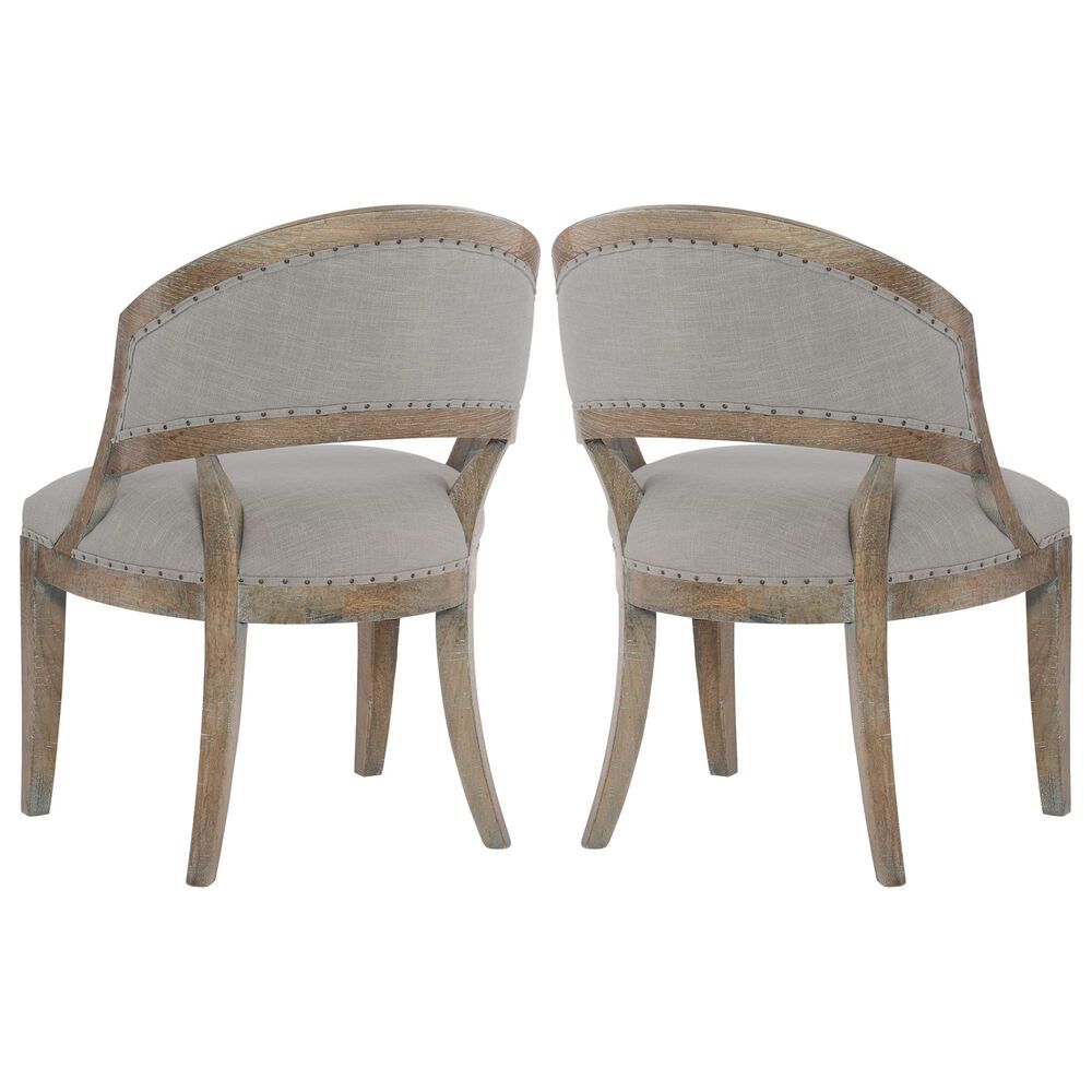 Hooker Furniture Boheme Garnier Barrel Back Chair with Grey Cushion in Antique Milk &#40;Set of 2&#41;, , large