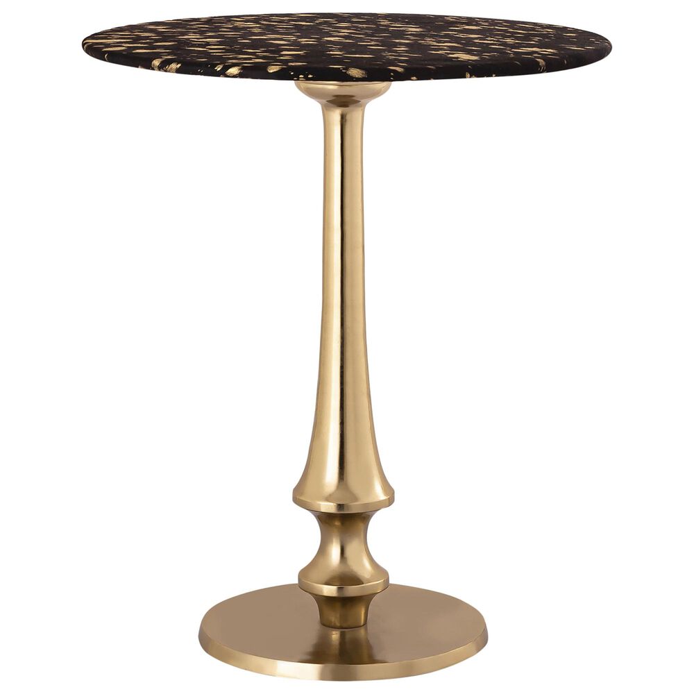 Tov Furniture Goathide Side Table in Black and Gold, , large