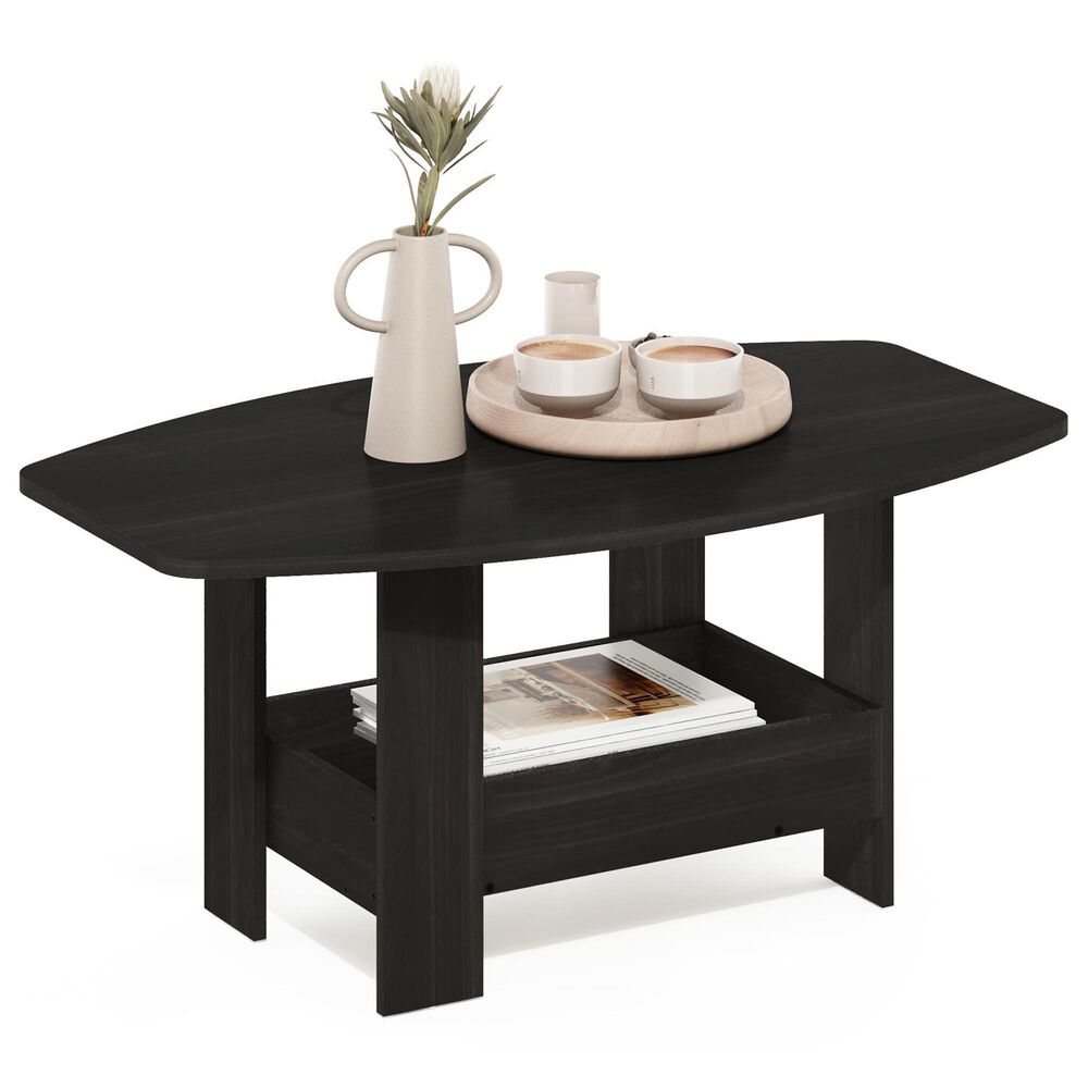 HOMLUX 2-Tier Oval Coffee Table in Espresso, , large