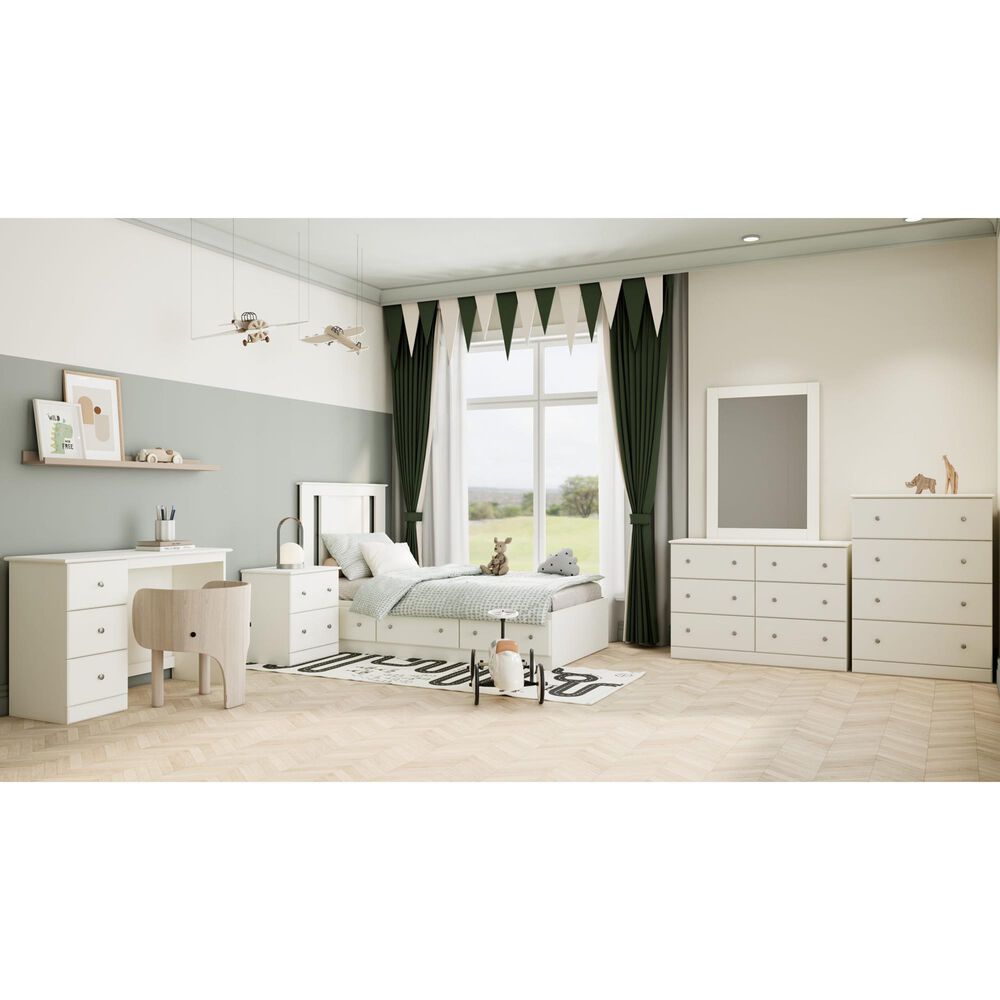 Lemoore Essential Twin Mates Bed in Rockport White, , large