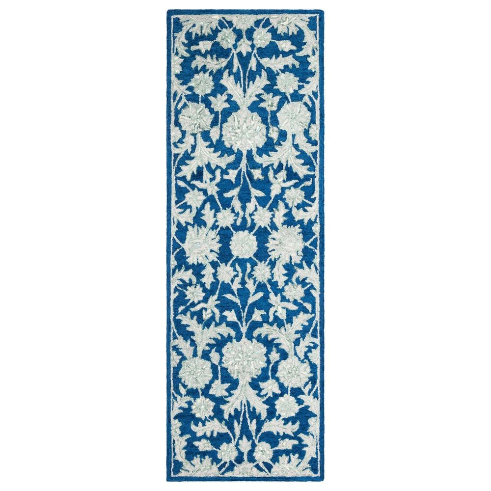 Safavieh Micro-Loop 2"3" x 7" Navy and Grey Runner, , large