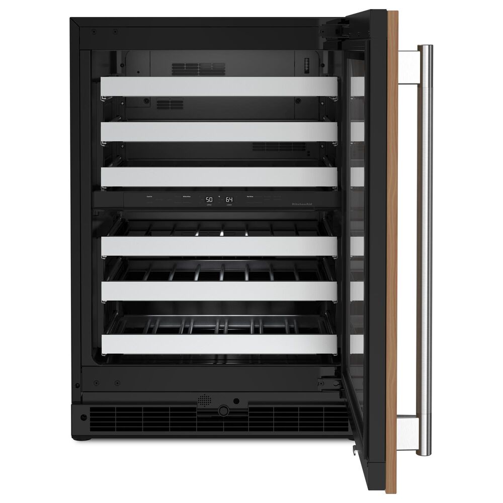 KitchenAid 24" Undercounter Wine Cellar with Full-Extension Metal-Front Racks and Right Hinge in Panel Ready, , large