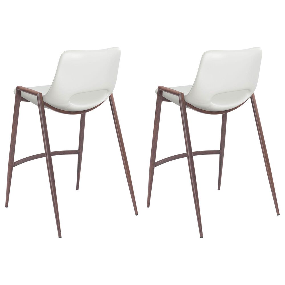 Zuo Modern Desi Counter Chair in White/Dark Brown &#40;Set of 2&#41;, , large