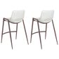 Zuo Modern Desi Counter Chair in White/Dark Brown (Set of 2), , large