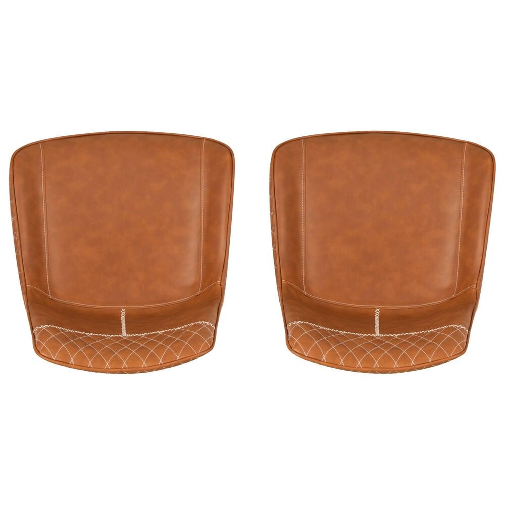 Linon Home Decor Edler Side Chair with Brown Upholstery in Black (Set of 2), , large