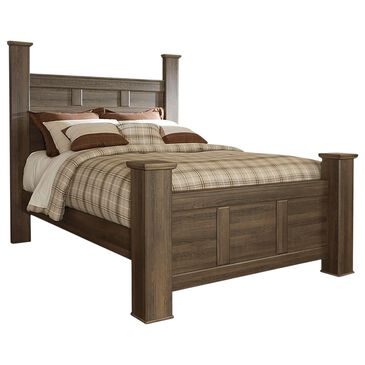 Ashley Juararo Queen Poster Bed in Dark Brown, , large