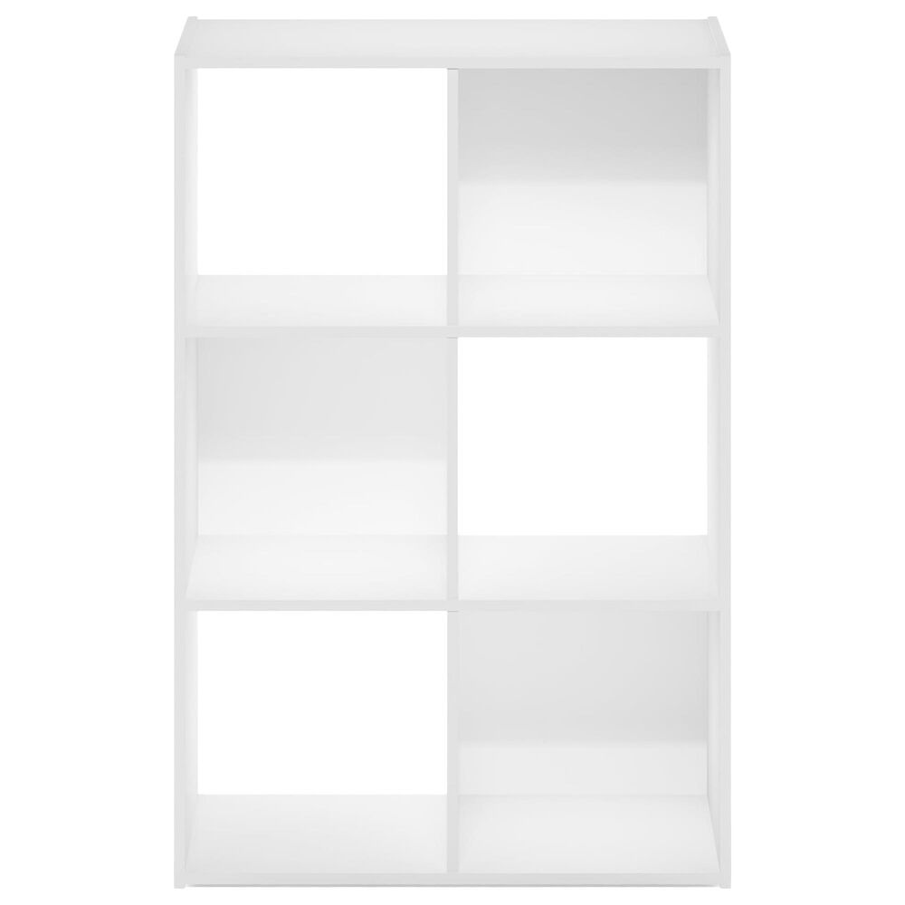 HOMLUX 6-Cube Cubic Storage Organizer Bookcase in White, , large