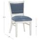 Linon Home Decor Lainey Side Chair with Blue Stripe Cushion in White (Set of 2), , large