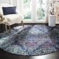 Safavieh Aria Damask 6"6" Round Blue and Multicolor Area Rug, , large