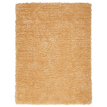 Nourison Lush Shag 5"3" x 7"3" Gold Area Rug, , large