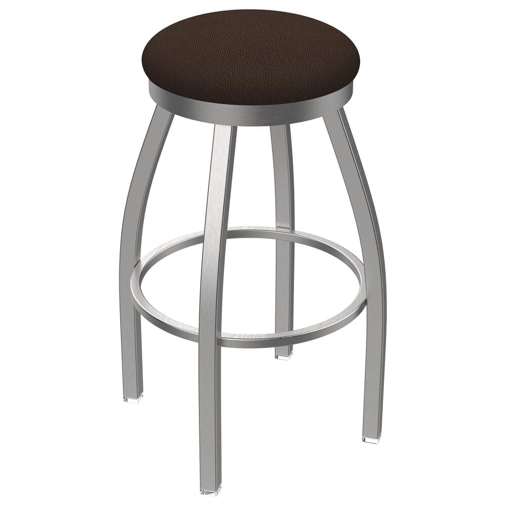 Holland Bar Stool 802 Misha 25" Swivel Counter Stool with Stainless and Rein Coffee Seat, , large