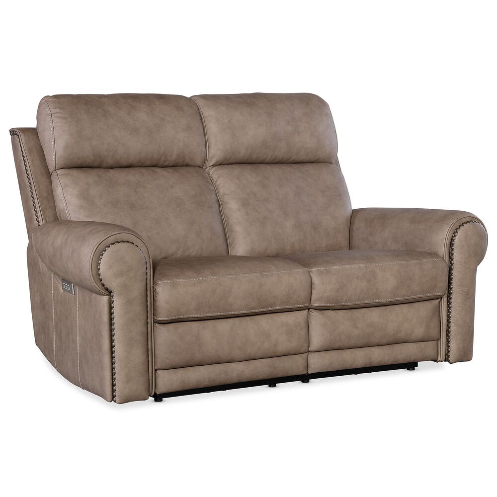 Hooker Furniture Duncan Power Reclining Loveseat in Kalahari Camel, , large