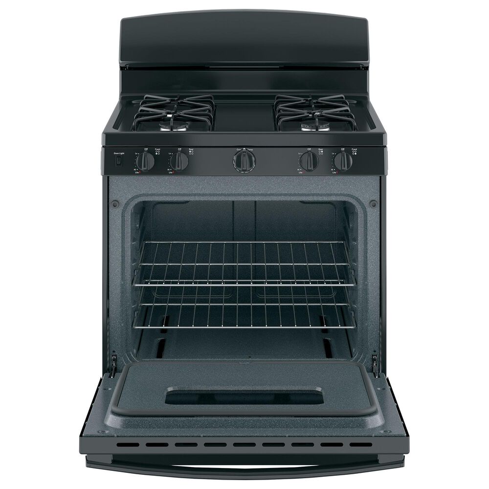 GE Appliances 30" Freestanding Front Control Gas Range in Black, , large