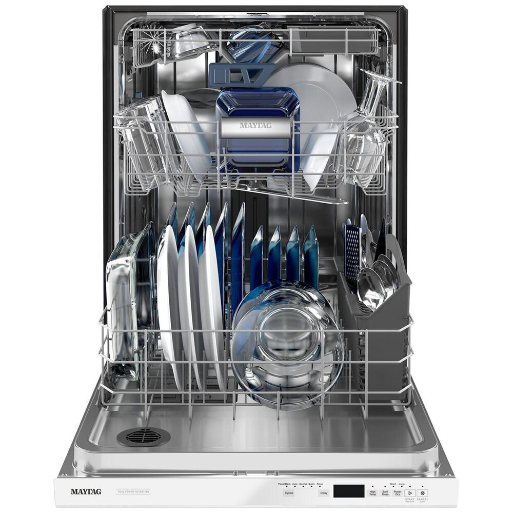 Maytag 24&quot; Built-In Top Controls Dishwasher in White, , large