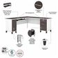 Bush Somerset 72" L-Shaped Desk with Hutch in Storm Gray and White, , large