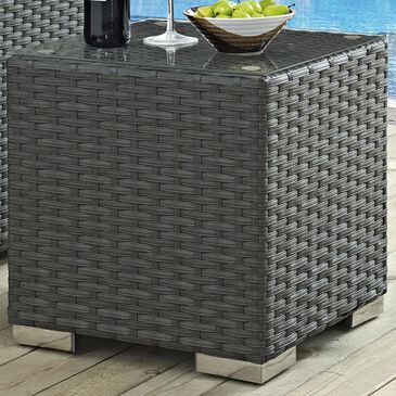 Modway Sojourn Outdoor Patio Side Table in Chocolate, , large