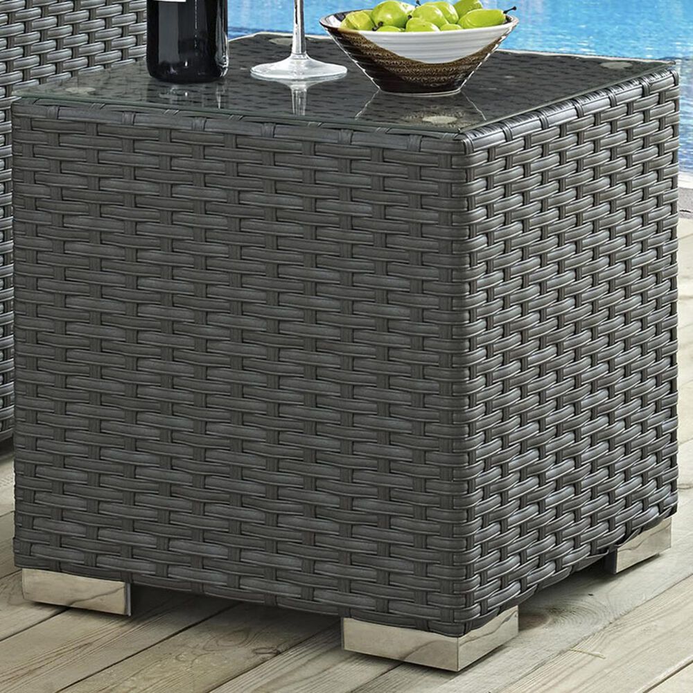 Modway Sojourn Outdoor Patio Side Table in Chocolate, , large