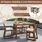 HOMLUX 5-Piece Patio Bar Set with 52" Rectangular Mocha Table in Beige, , large