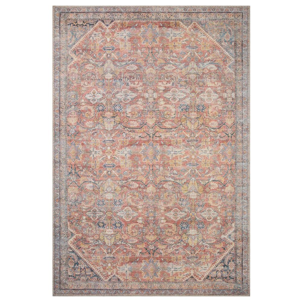 Loloi Adrian 7"6" x 9"6" Rust and Denim Area Rug, , large