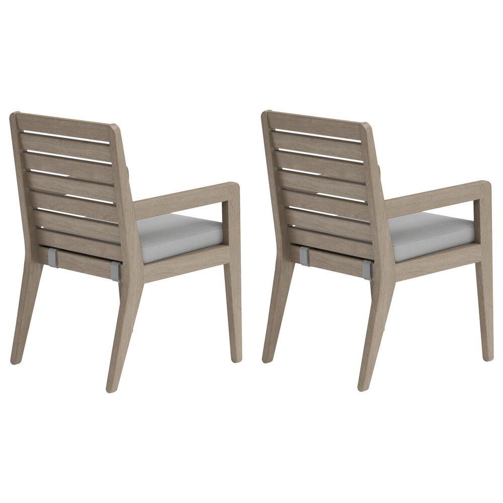 Homestyles Sustain Patio Dining Chair with Gray Cushion in Stain Brown &#40;Set of 2&#41;, , large