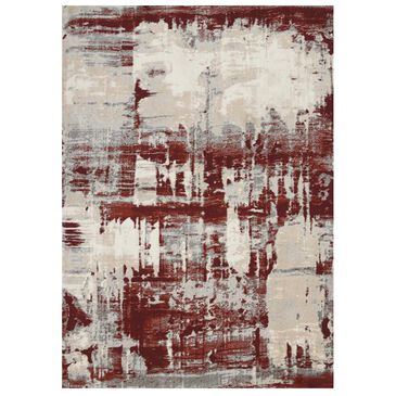 Nourison Maxell MAE14 5"3" x 7"3" Ivory and Red Area Rug, , large