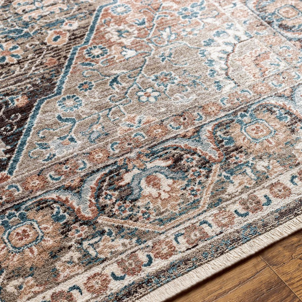 Surya Carlisle Oriental 2&#39;11&quot; x 10&#39; Dusty Pink, Sage, Denim, Medium Brown and Dark Brown Runner, , large