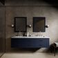 Lexora Home Castor 72" Double Bathroom Vanity in Blue with 2 cm White Carrara Marble Top and Rectangular Sinks, , large