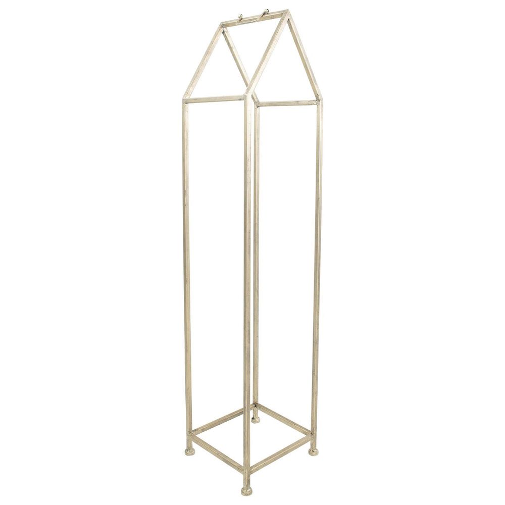 Creative Coop Metal House Shaped Fire Wood Holder with Handle in Nickel, , large