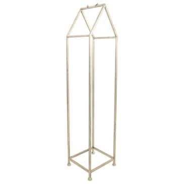 Creative Coop Metal House Shaped Fire Wood Holder with Handle in Nickel, , large