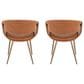 LumiSource Curvo Arm Chair with Camel Faux Leather Cushion in Antique Copper (Set of 2), , large