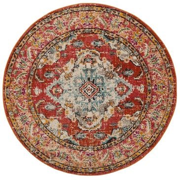 Safavieh Monaco MNC243H-5R 5" Round Orange/Light Blue Area Rug, , large
