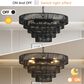 Hearth and Haven 8-Light 5-Layer Rattan Chandelier in Black, , large