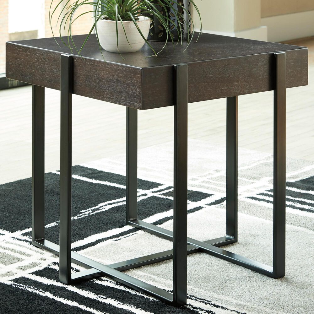 Signature Design by Ashley Drewing Square End Table in Dark Brown, , large