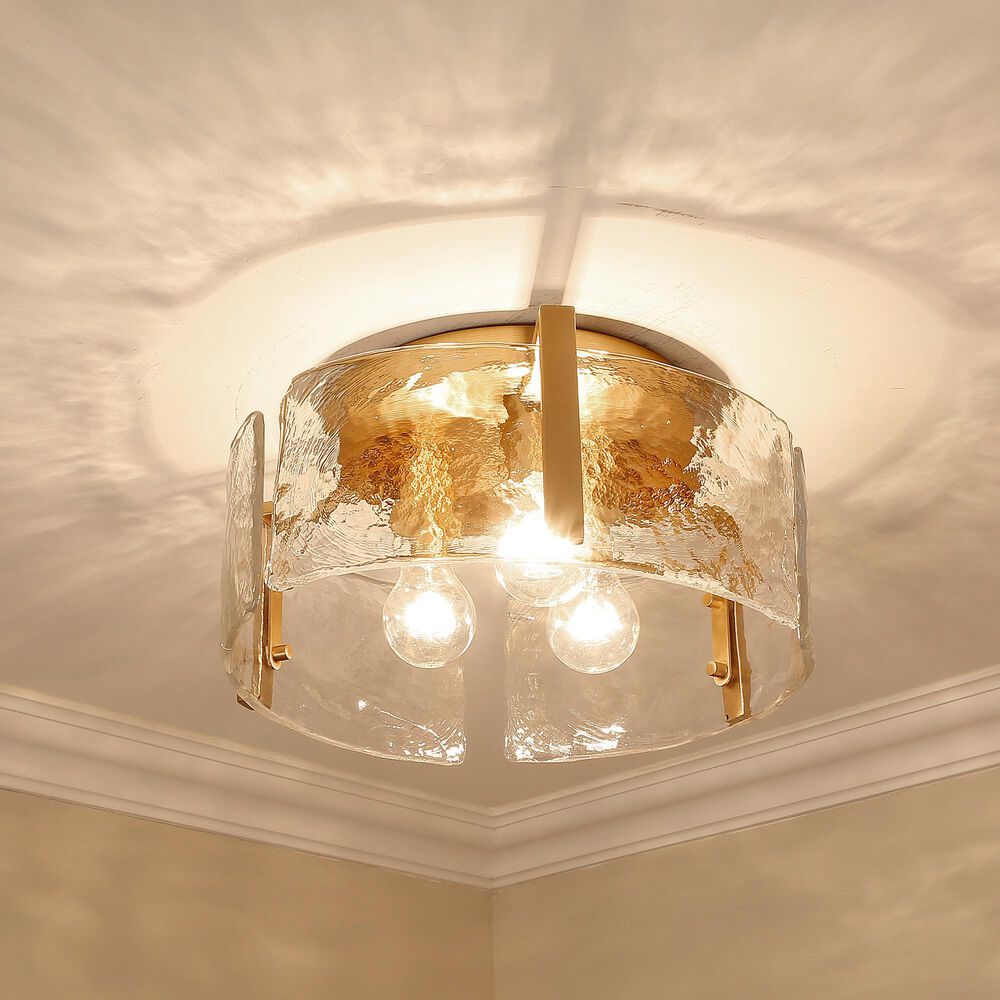 Golden Lighting Aenon 3-Light Flush Mount in Brushed Champagne Bronze, , large