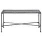 Hearth and Haven Luna Outdoor Metal Coffee Table with Lattice Top in Black, , large
