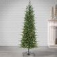 The Gerson Company 6.5" Pre-Lit Artificial Natural Cut Narrow Dover Pine with White Lights in Green, , large